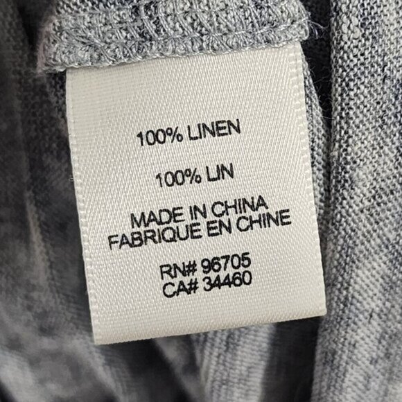 Rebecca Taylor Sleeveless Gray 100% ‎ Linen Ruffle Hem Midi Dress  Size M - Picture 5 of 8